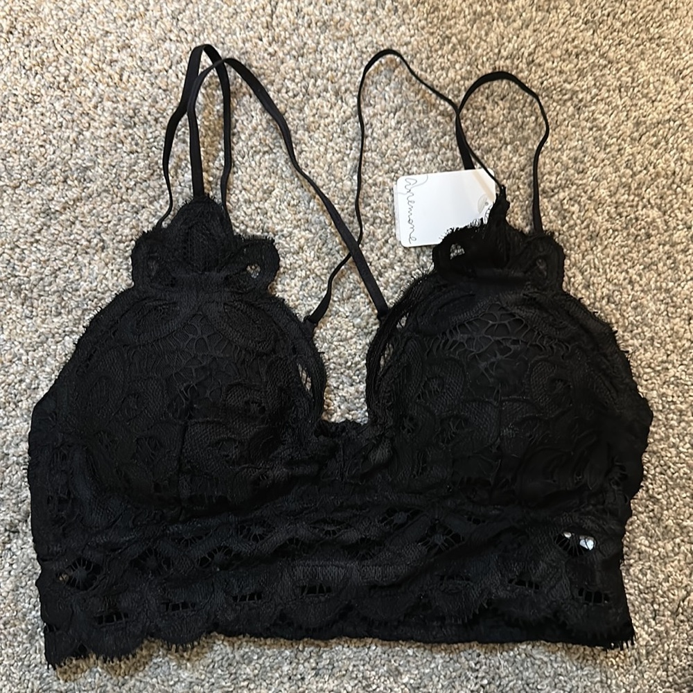 White and black something sweet lace bralettes NWT